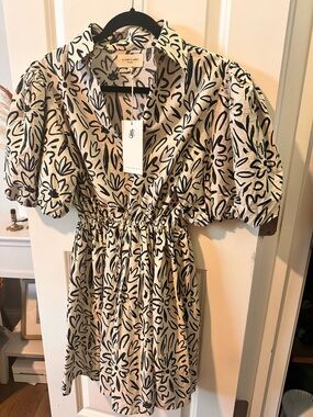 Elizabeth James the Label Elevated Floral-Print Puff Sleeve Dress